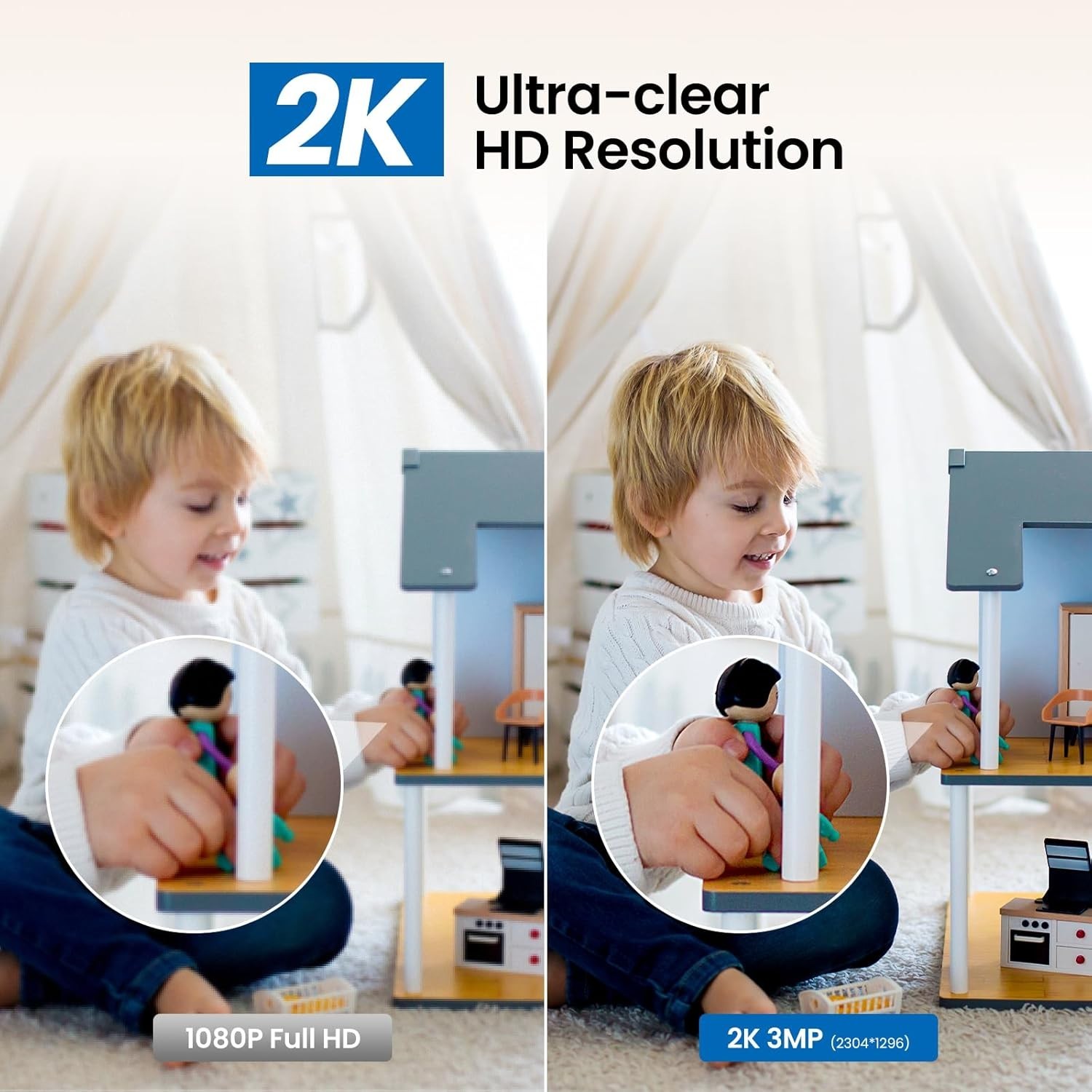 Smart 360° Home Security Camera - 2-Way Audio, Night Vision & Alexa-Compatible