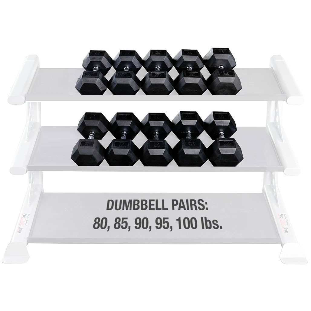 Body-Solid Rubber Coat Hex Dumbbell Sets