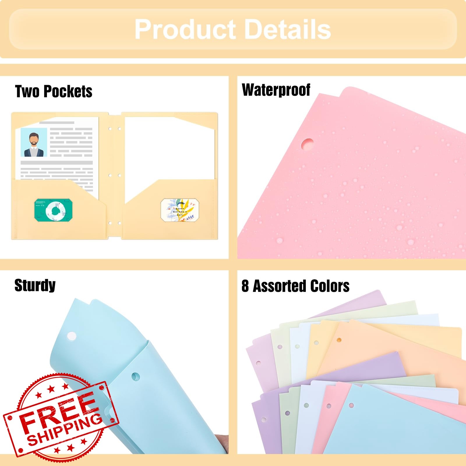 EOOUT Pastel Folders 10pcs