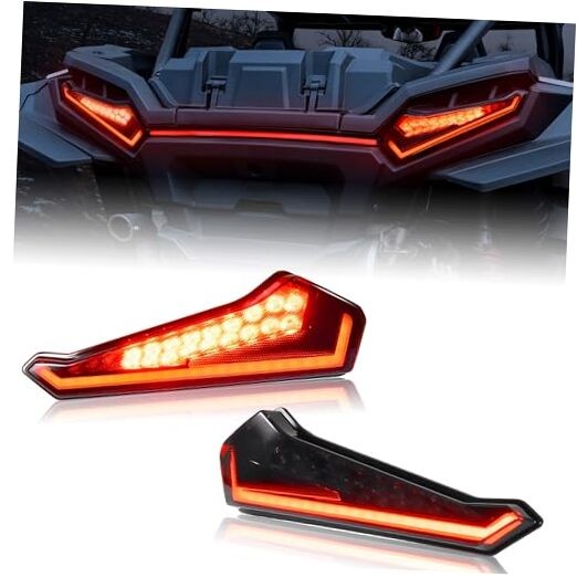 Tail Lights for Polaris RZR XP 1000 2024+, Smoked Black LED Taillights Rear