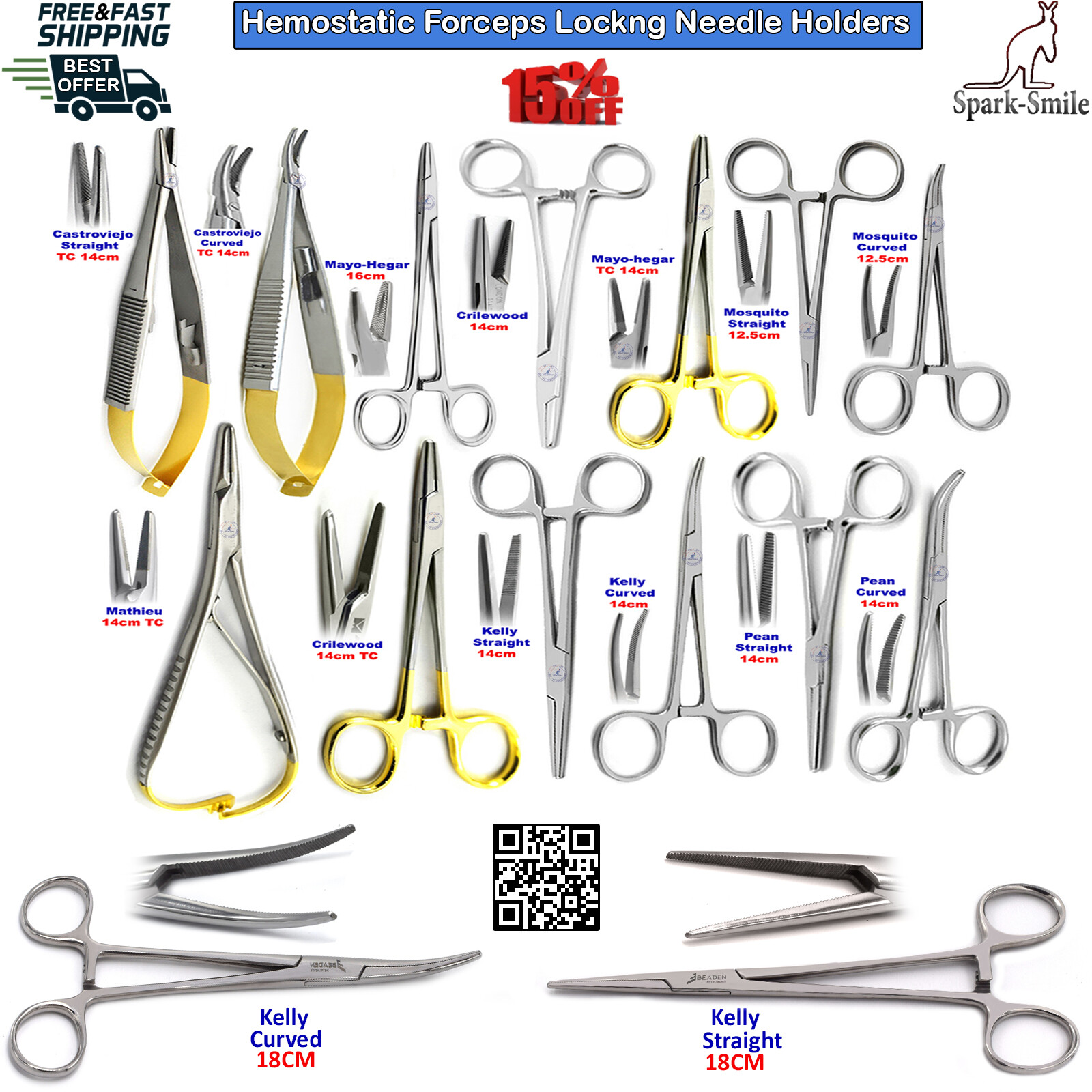 Hemostat Forceps Surgical Needle Holders Locking Artery Clamp Forceps Tc Pliers