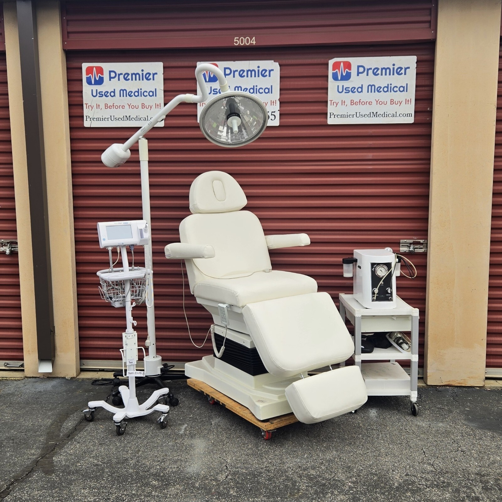 Medical Exam Chair Table Spa New White Upholstery Premier Used Medical Equipment