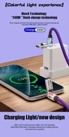 4 in 1 Multi-USB Charging Cable - MAX 240W Fast Charging/With USB A+ Type-C 5ft