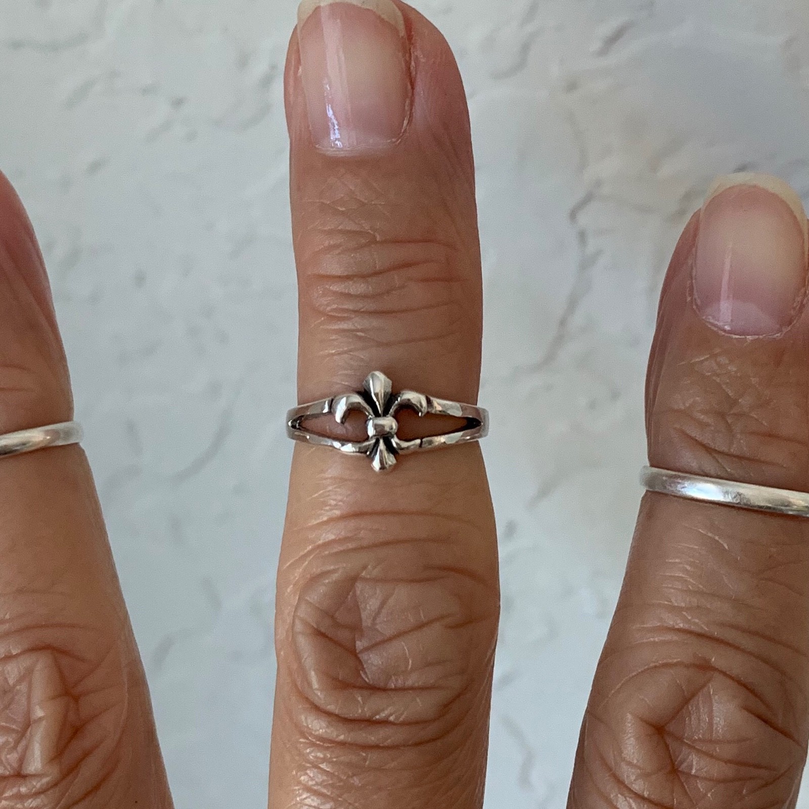 Sterling Silver Fleur De Lis Toe Ring, Silver Rings, Flower Ring, Saints Ring