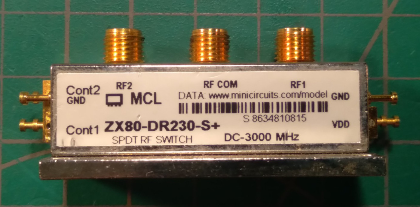 Mini-Circuits SPDT RF Switch, DC-3.0 GHz, New/Unused, ZX80-DR230-S+.