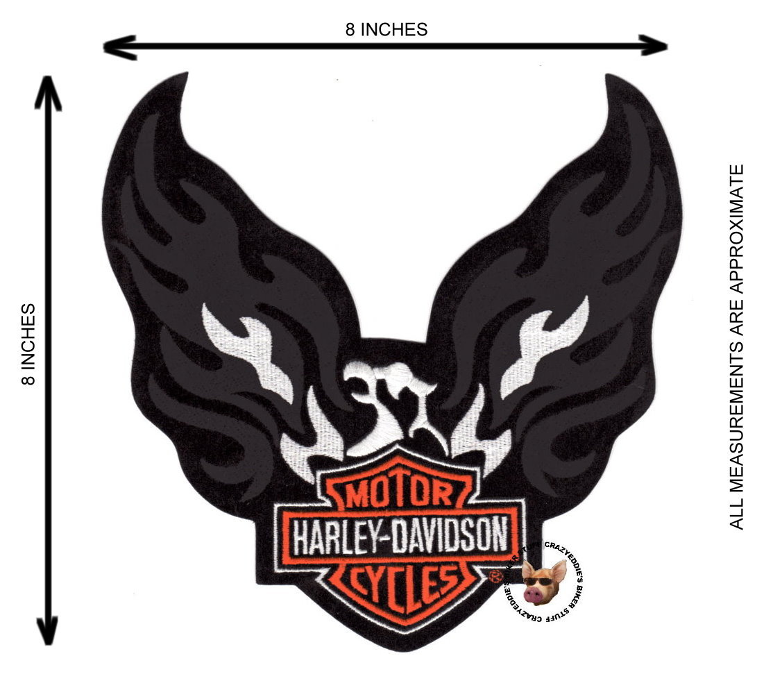 HARLEY DAVIDSON FLAMING PHOENIX PATCH ** RETIRED DESIGN ** JACKET PATCH 8 INCH