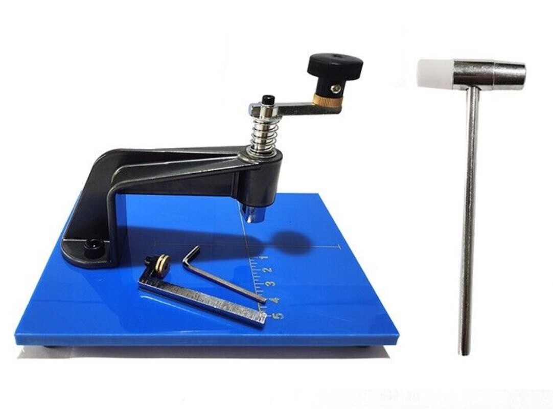 Round Mirror Instrument+glass Hammer Set, Household Manual Tool Glass Cutter