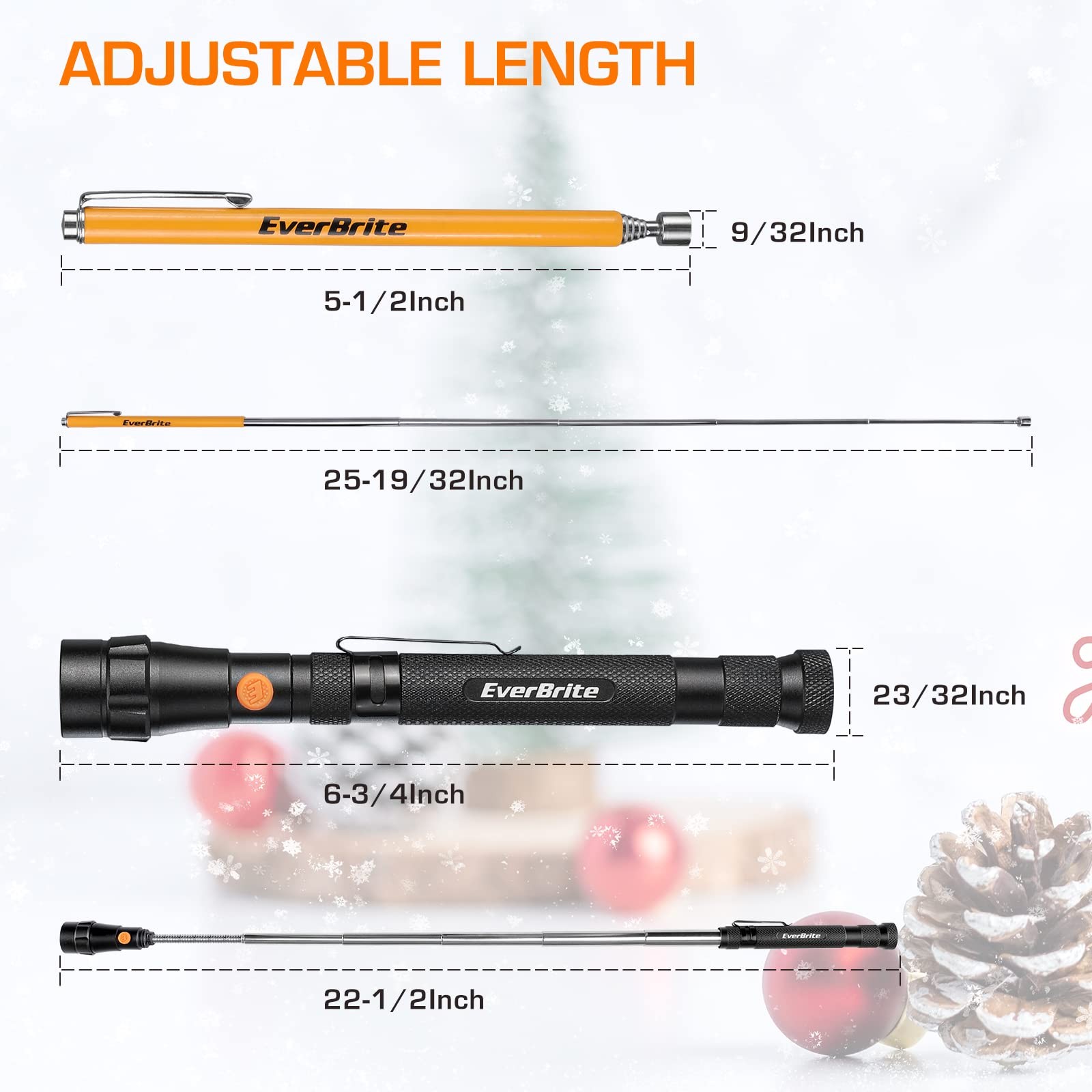 EverBrite 2-Piece Magnetic Pick Up Tool Set, Telescoping 360 Swivel...