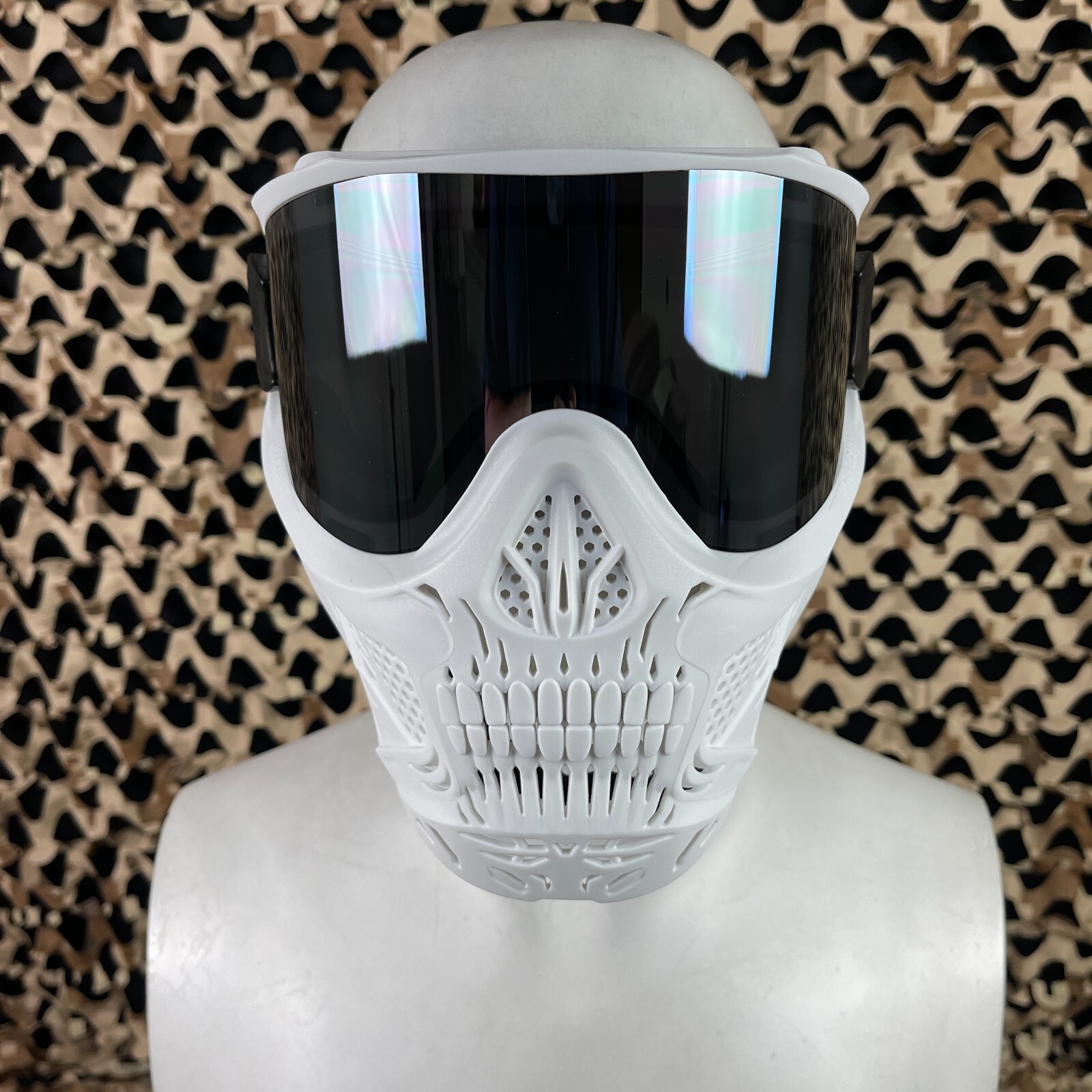 NEW HK Army HSTL Skull Thermal Paintball Mask - Ghost (White w/ Smoke Lens)