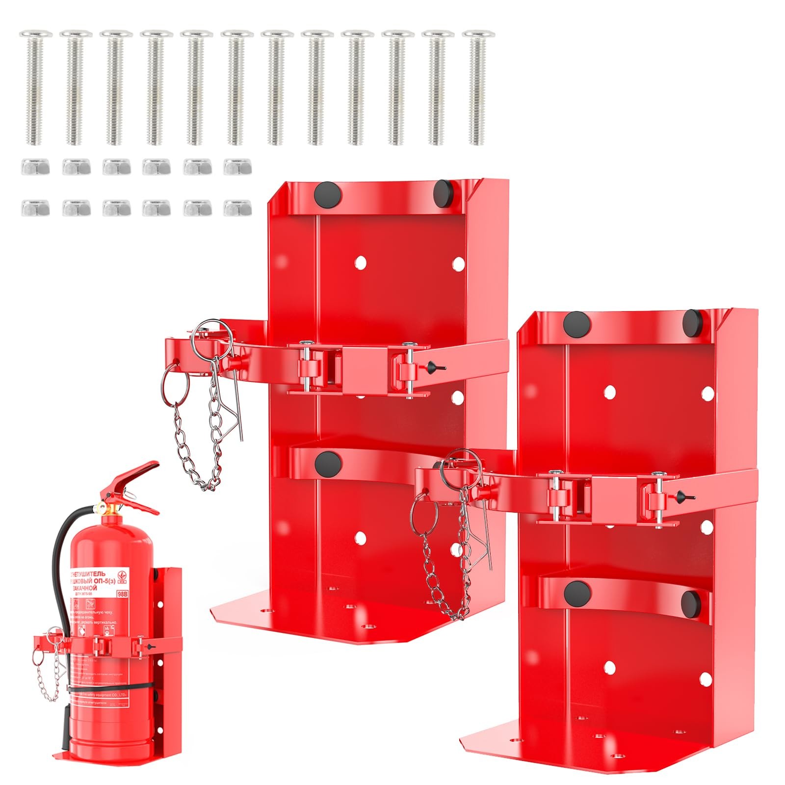Fire Extinguisher Mount, 2PCS Heavy Duty Fire Extinguisher Bracket with Screw...