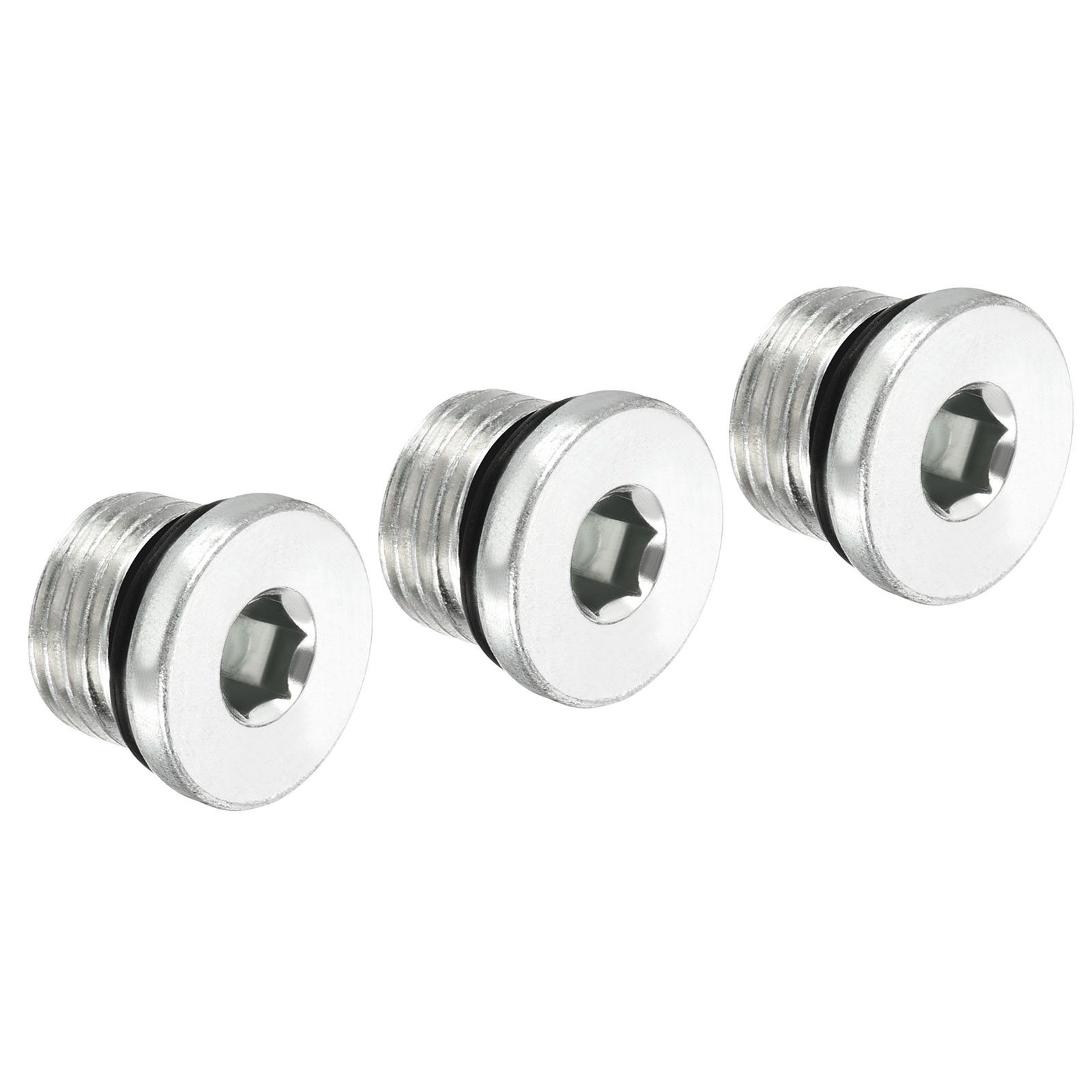 9/16-18UNF Hex Head Pipe Fitting Plug, 3 Pack Male Thread 45# Steel Plug