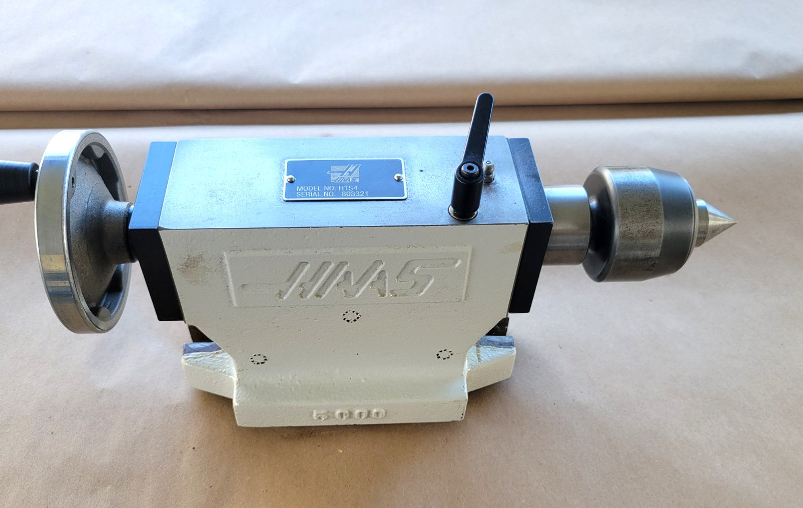HAAS 4TH AXIS TAILSTOCK W/ 4" CENTER HEIGHT + 3MT ROYAL # 10103 LIVE CENTER