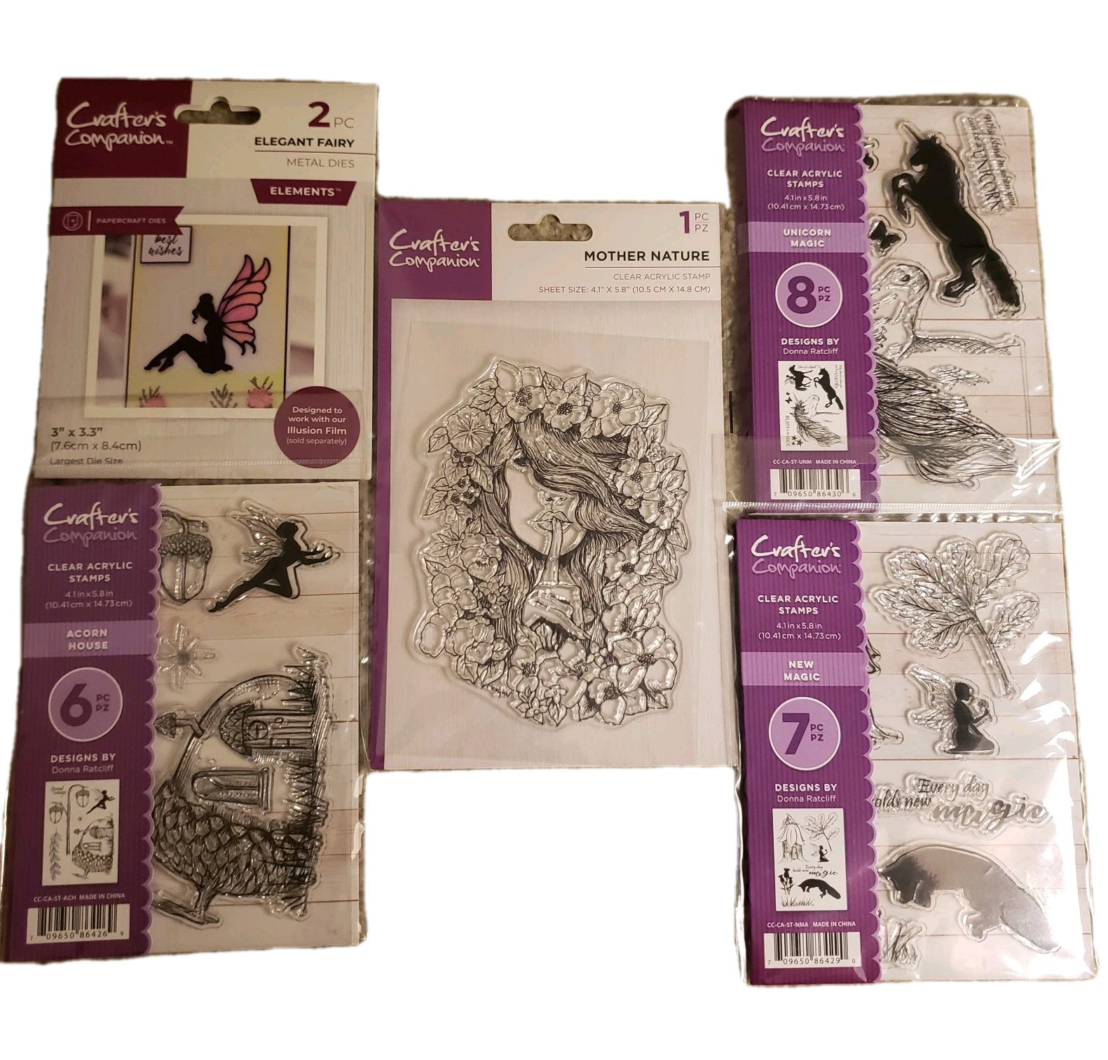 Crafter's Companion Stamp Lot Elegant Fairies New Magic Unicorn Mother Nature 24