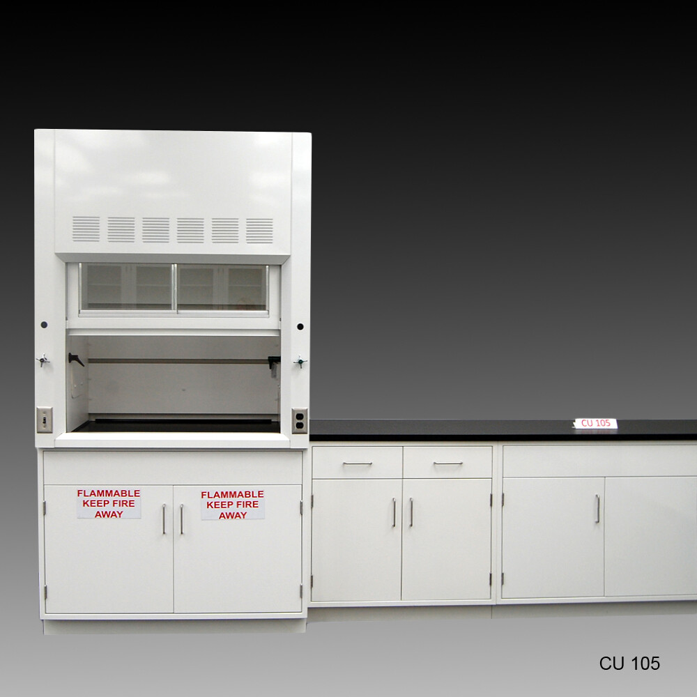 Fisher American 4' Fume Hood / Flammable Storage&10'  Laboratory Cabinets E2-036