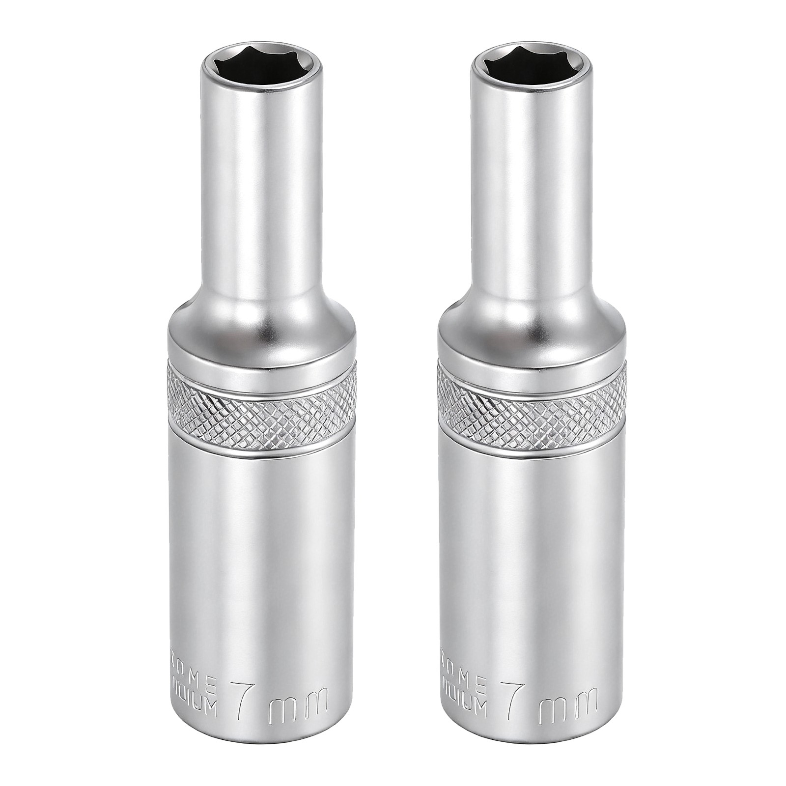 2pcs 6 Points Deep Socket 3/8" Drive 7mm Nickel Plating Impact Socket 2.5" Long