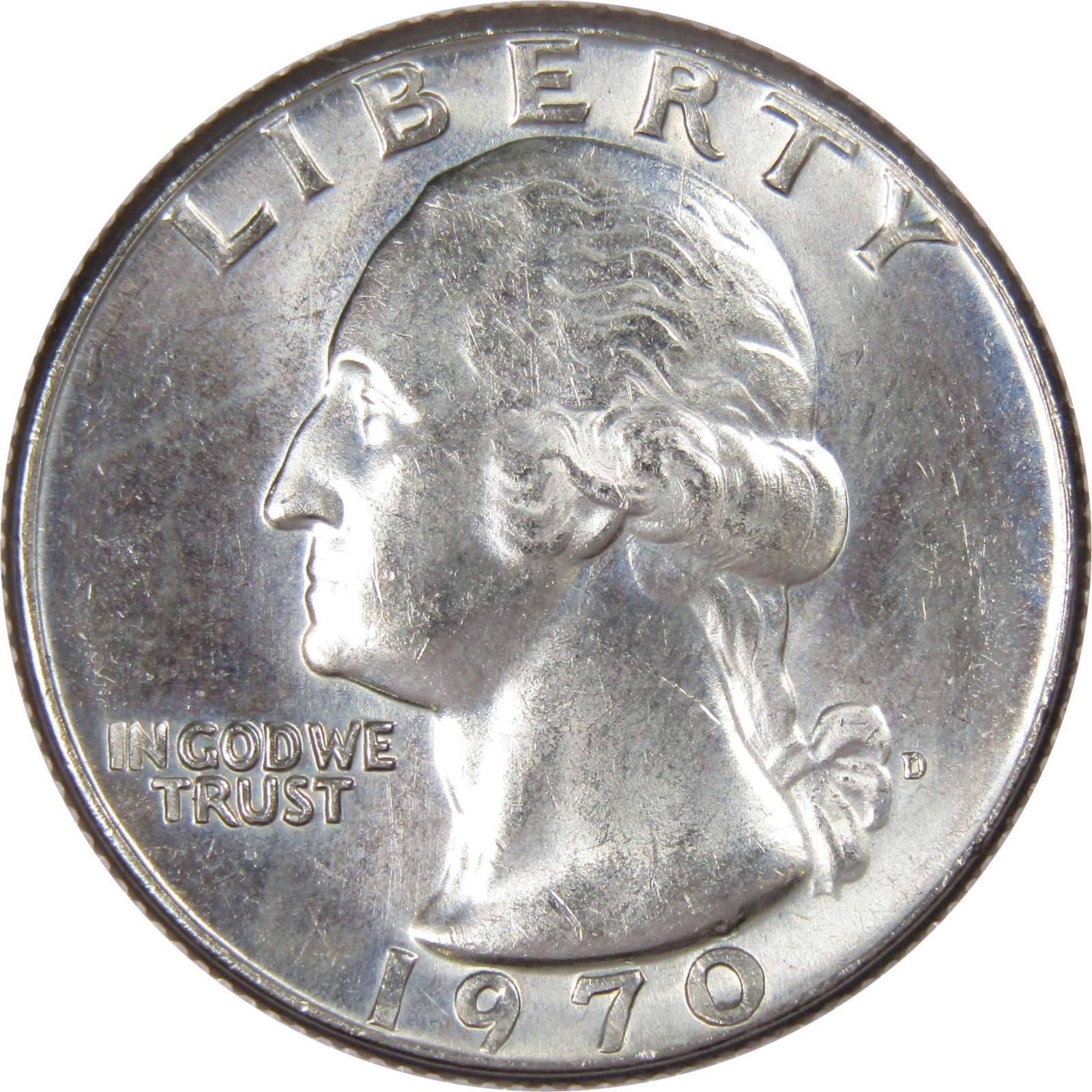 1970 D Washington Quarter Clad Uncirculated Mint State 25c Coin