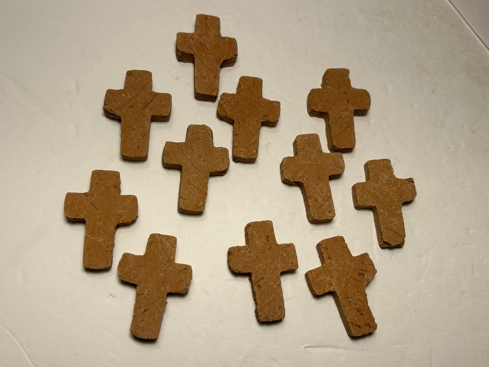 Blessing Box Clay With 11 Crosses 4”