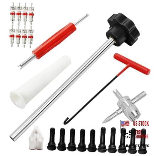 23PCS Tire Valve Stem Tool，Quick Change Valve Installer Kit with Set A