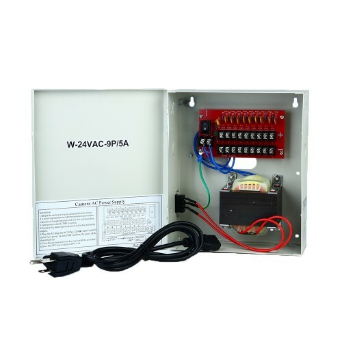 9 Channels 24VAC 5Amp resettable PTC Regulated CCTV Cameras Alarm Power Supply