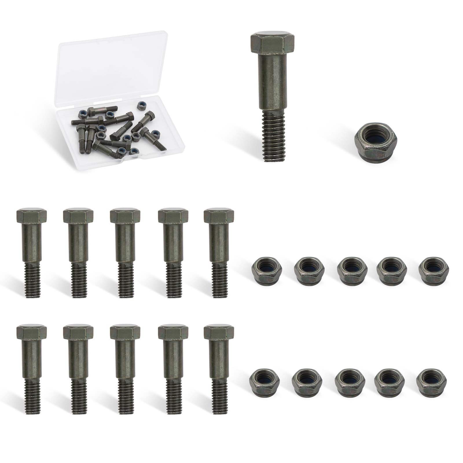 Minho Motorcycle Handlebar Lever Pivot Bolts, M5 M5-24MM / 10Set, Black