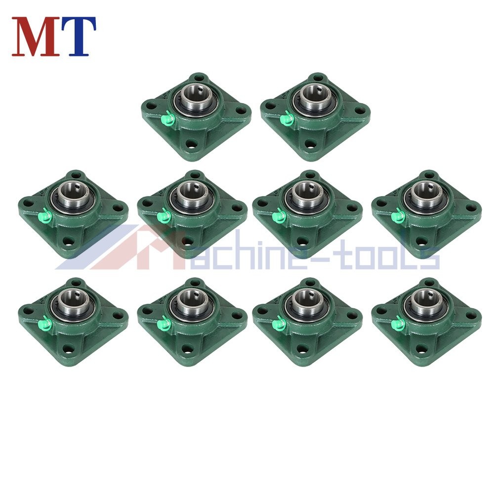 10 Pack UCF205-16 Pillow Block Flange Bearing 1" Bore 4 Bolt Solid Base