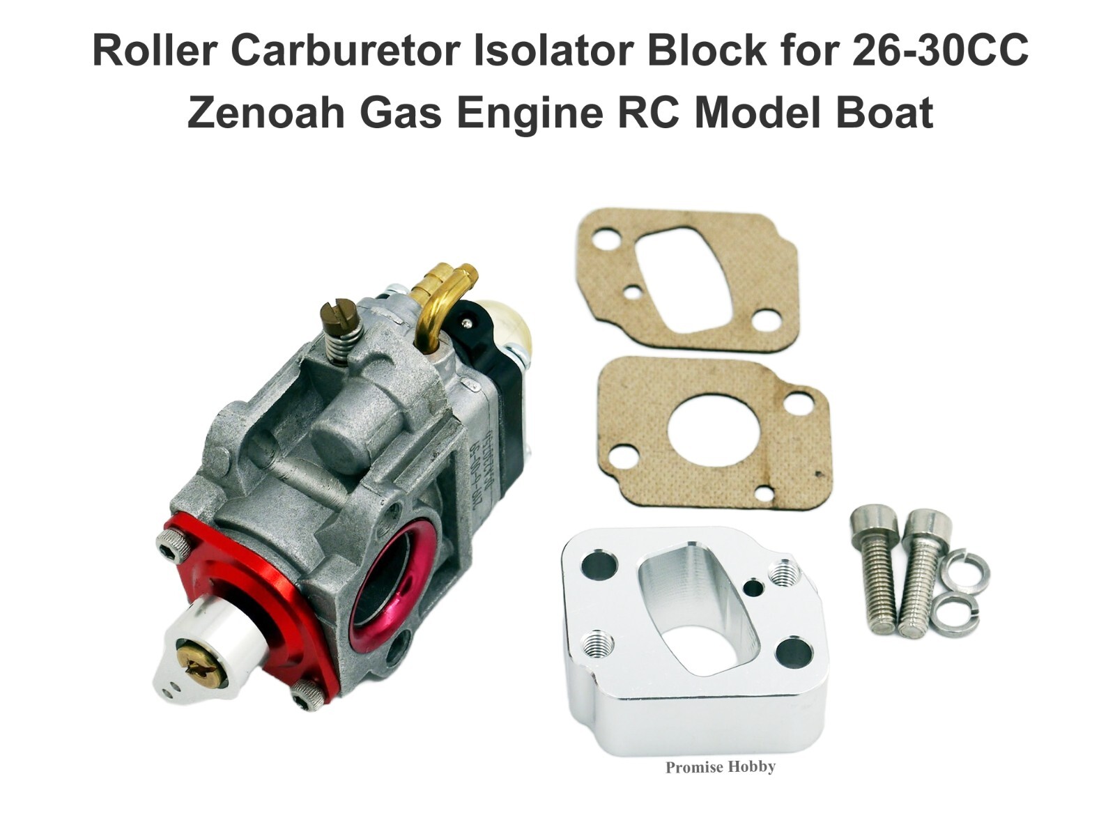 Roller Carburetor Isolator Block for 26-30CC Zenoah Gas Engine RC Model Boat