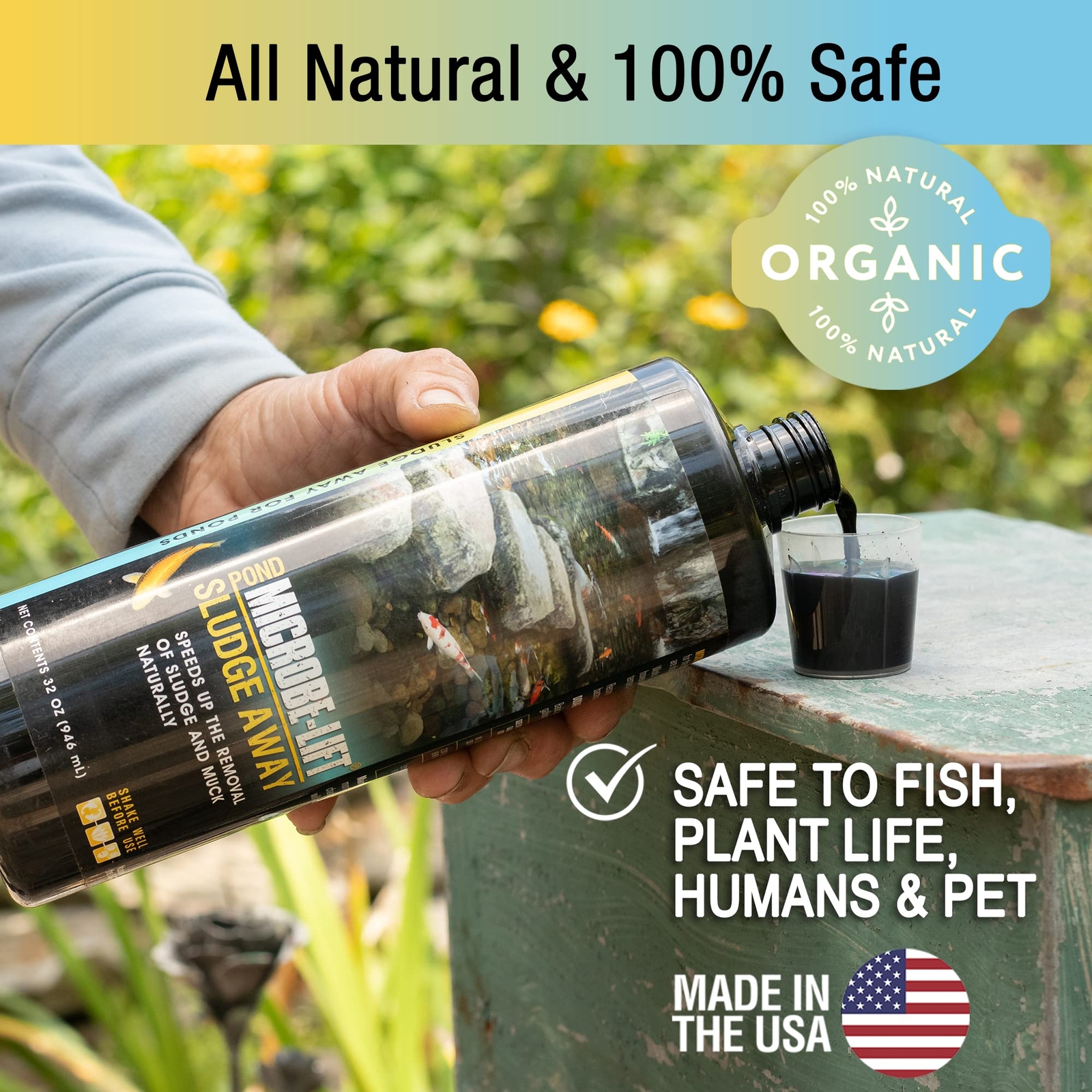 32 Ounce Sludge Away Pond Water Treatment for Clean Clear Water Features