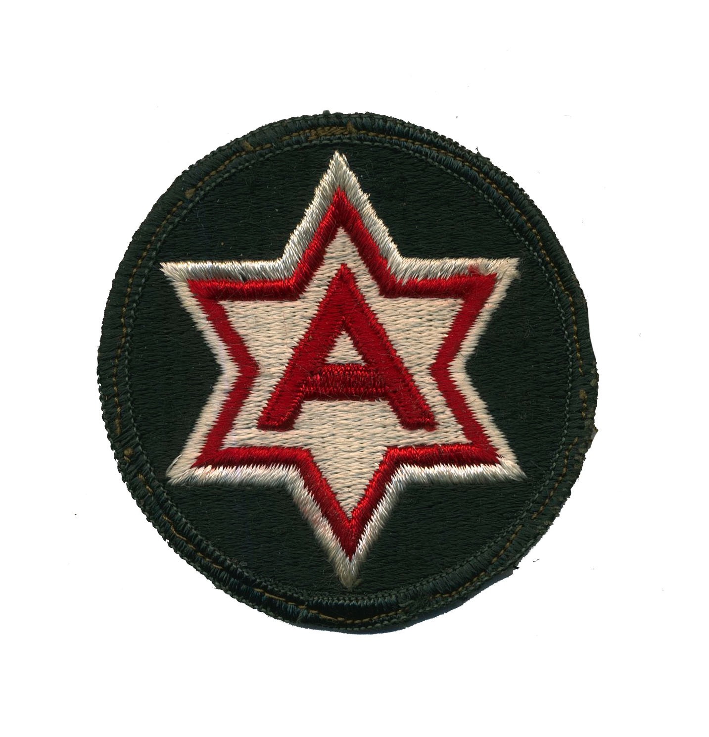 Vintage US 6th Army Patch, Black Background  L052