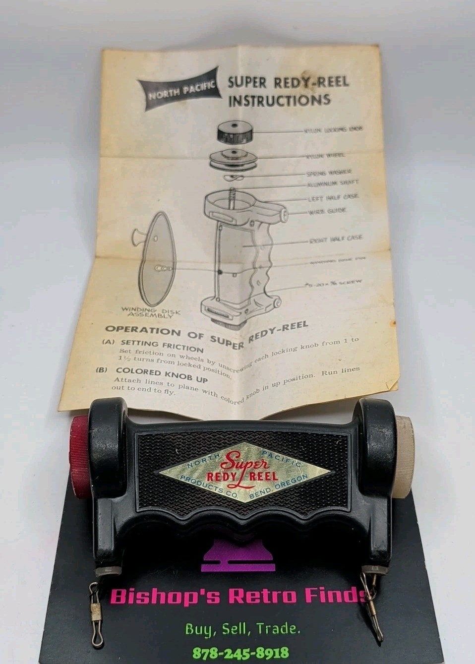 1960s North Pacific SUPER REDY-REEL compact Control Reel Model Airplane