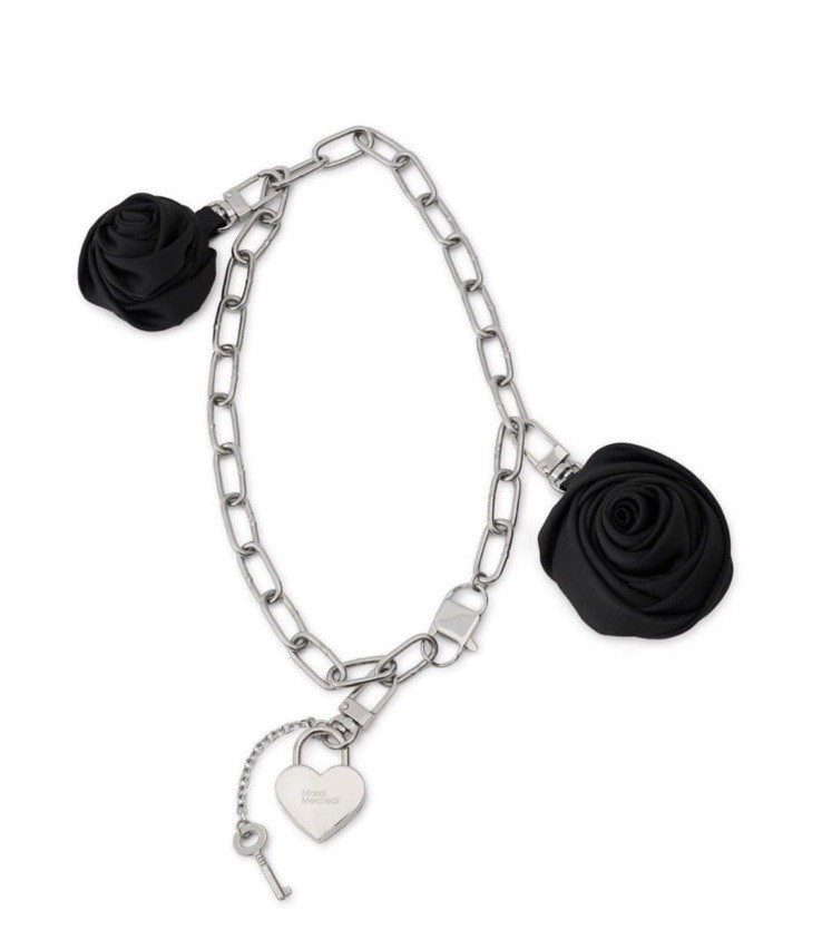 Mardi Mercedi -  ROSE KEYCHAIN_BLACK - Bag Charm -Pre-Owned- Check The Last Pic