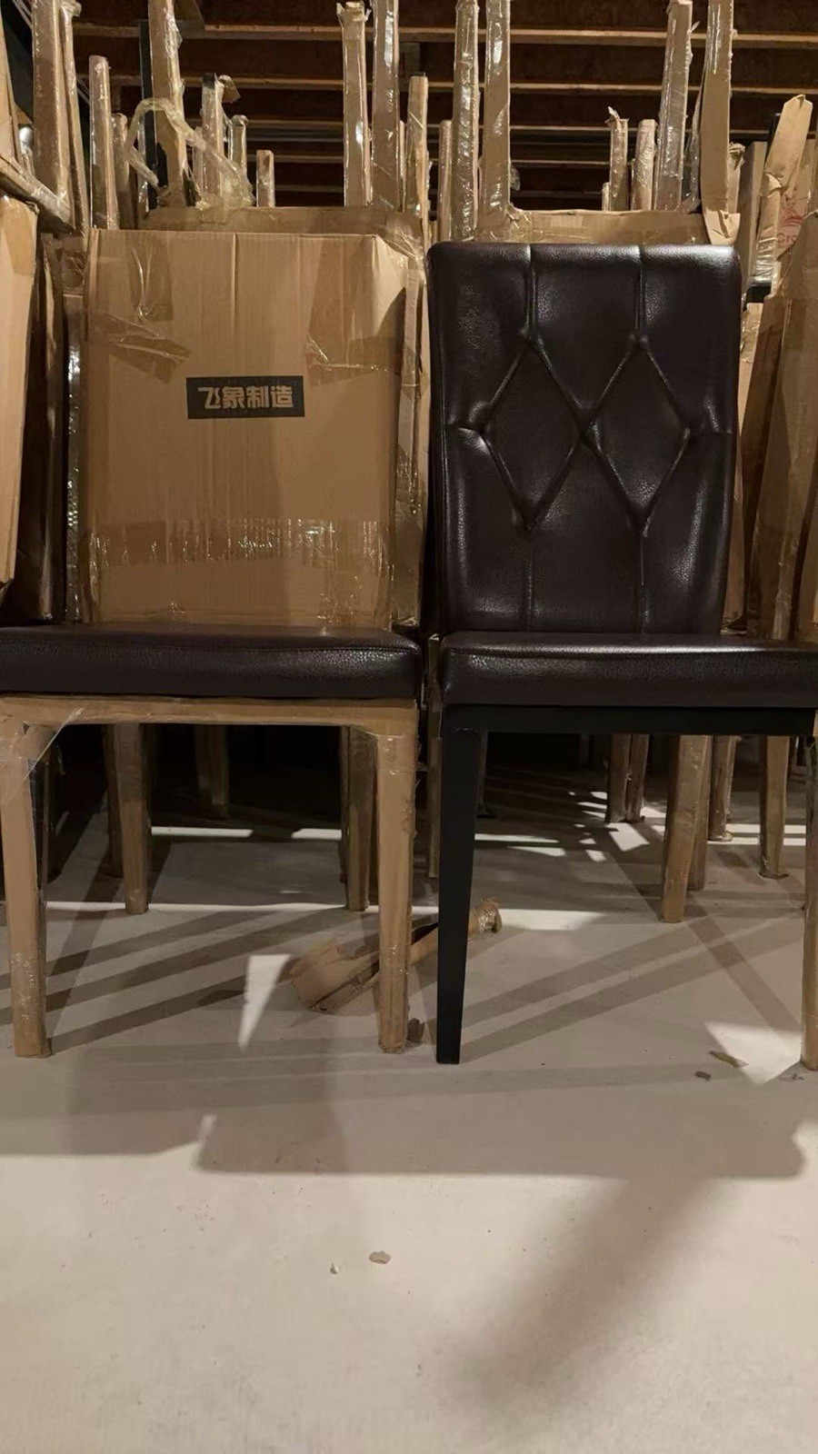 Heavy Duty Restaurant Metal Chair With Back Cushion And Vinyl Seat