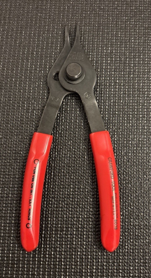 Crawford Tool .038 Straight Tip Convertible Snap Ring PliersMade In USA New