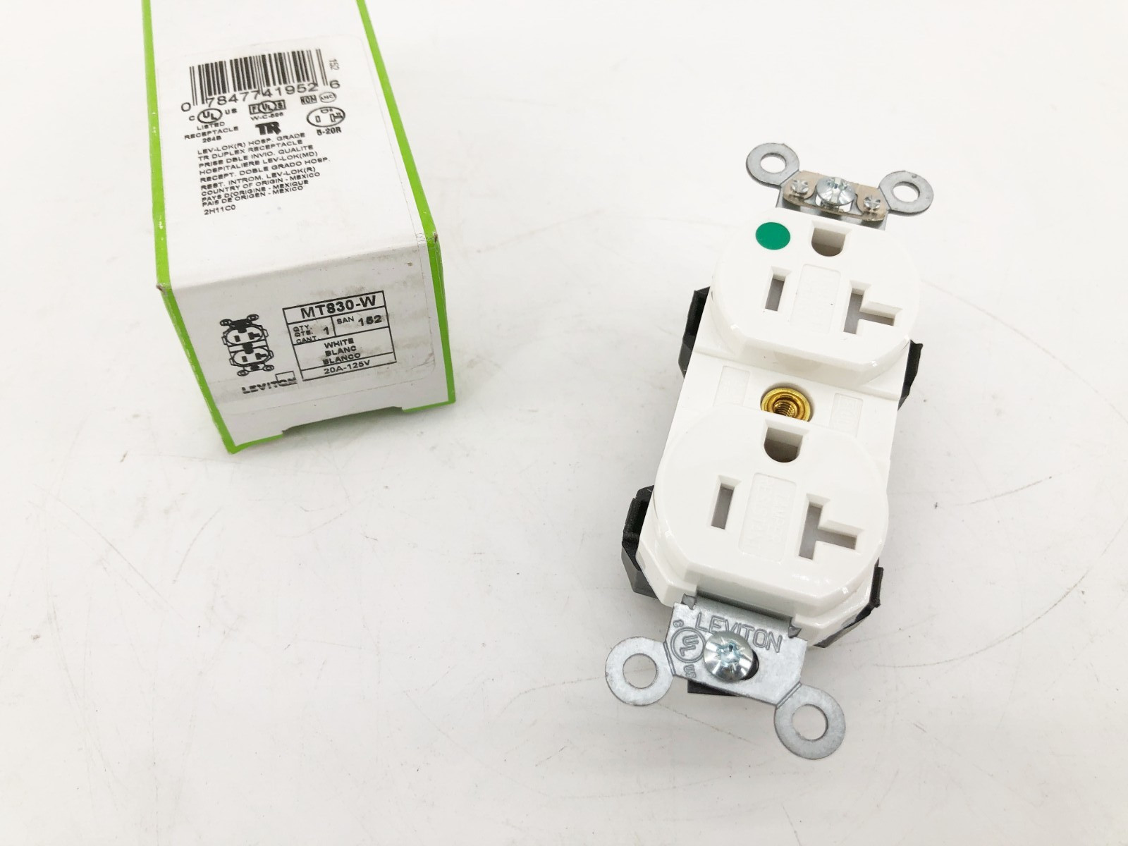 New Leviton MT830-W Lev-Lok Modular Wiring Device 20A 125V White