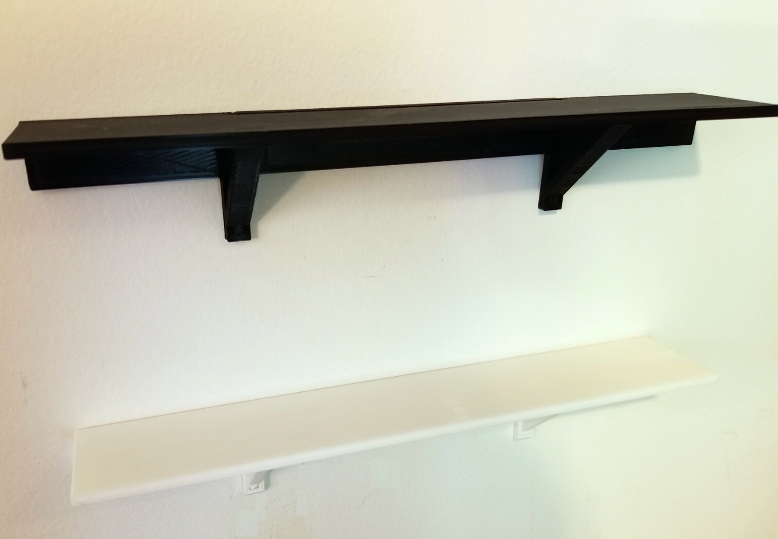 12" x 2" White Wall Shelf Easy No Hole No Nail install uses 3M Command Strips