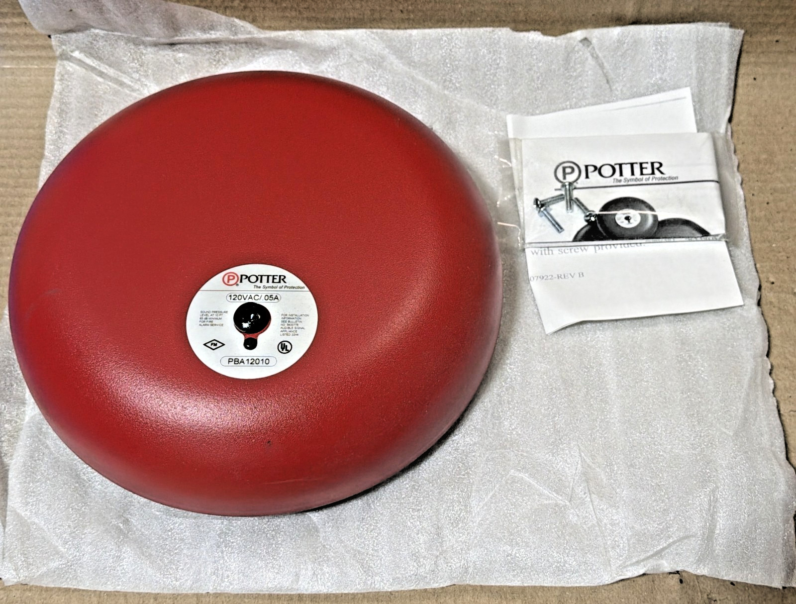 NEW POTTER BELL PBA-12010 120VAC NEW NO BOX