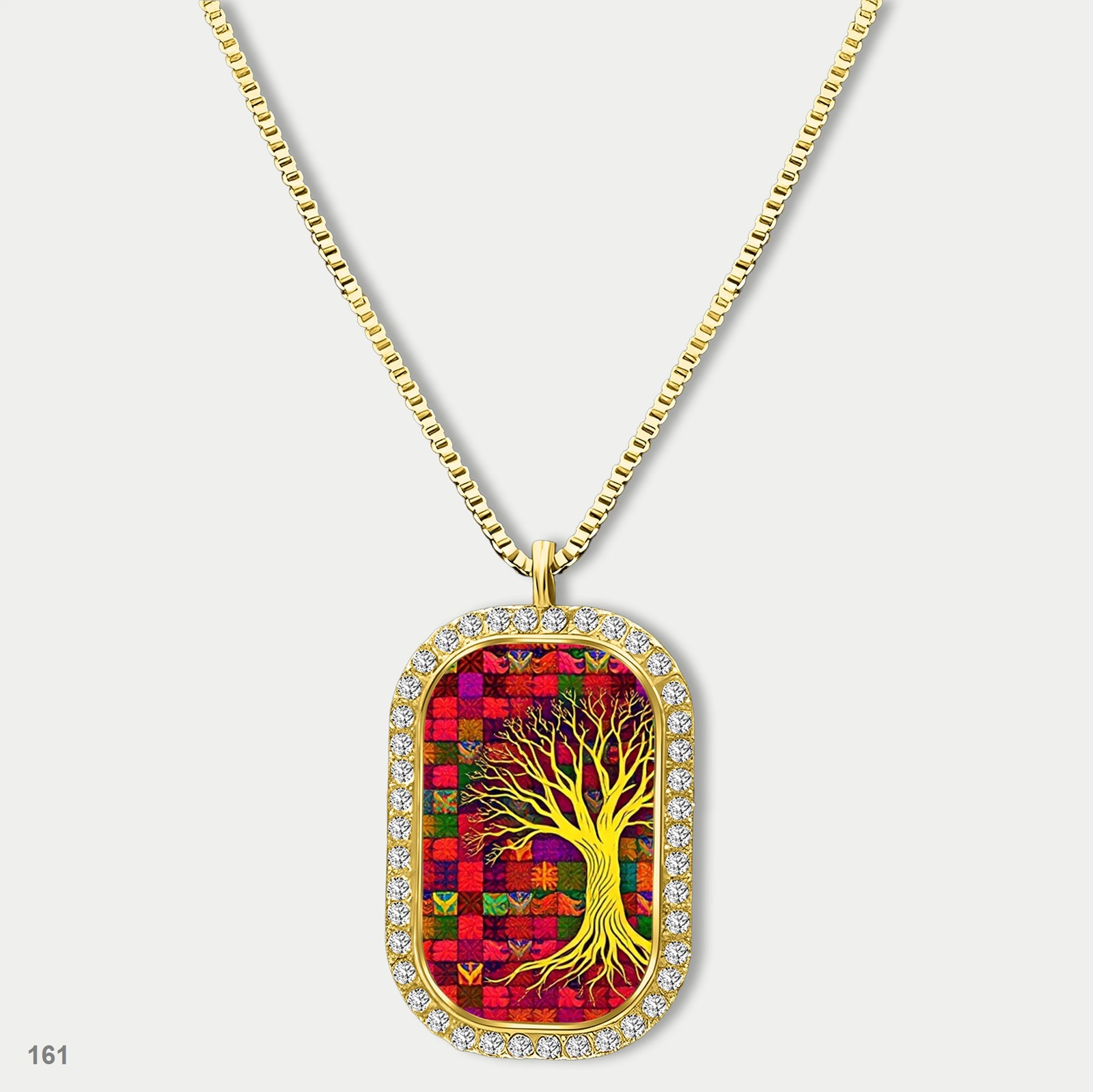 Stunning Colorful Tree of Life Pendant Necklace Chain Photo Dog Tag Chain Gift D