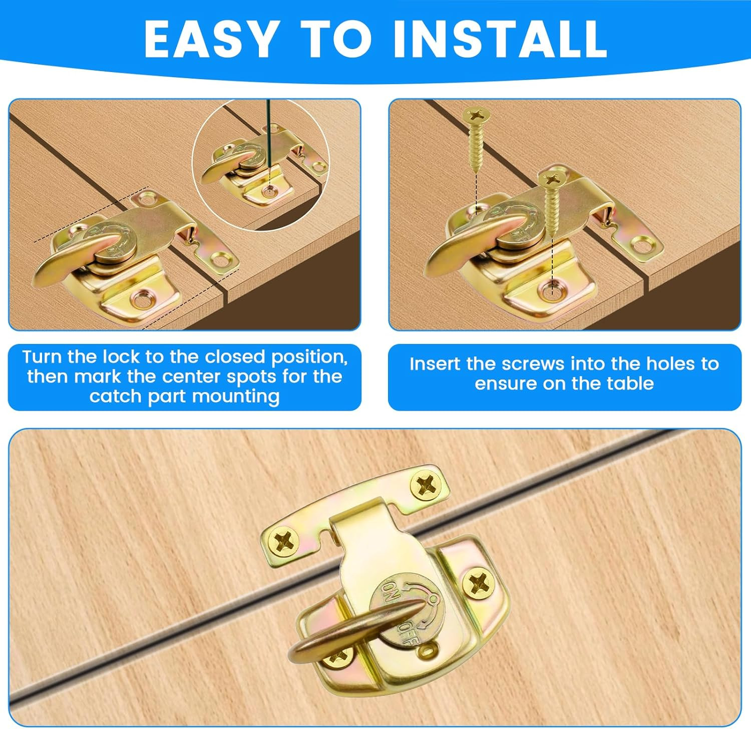 2 Pack Dining Table Locks Metal Spring Table Leaf Buckle Latches