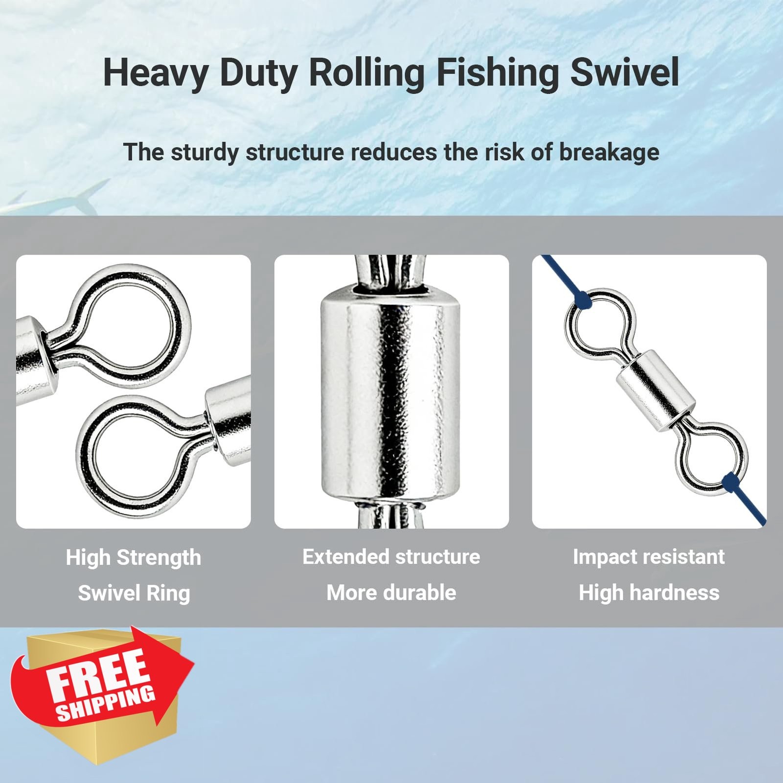 AMYSPORTS Lure Connector Swivels Stainless Steel Saltwater Fishing
