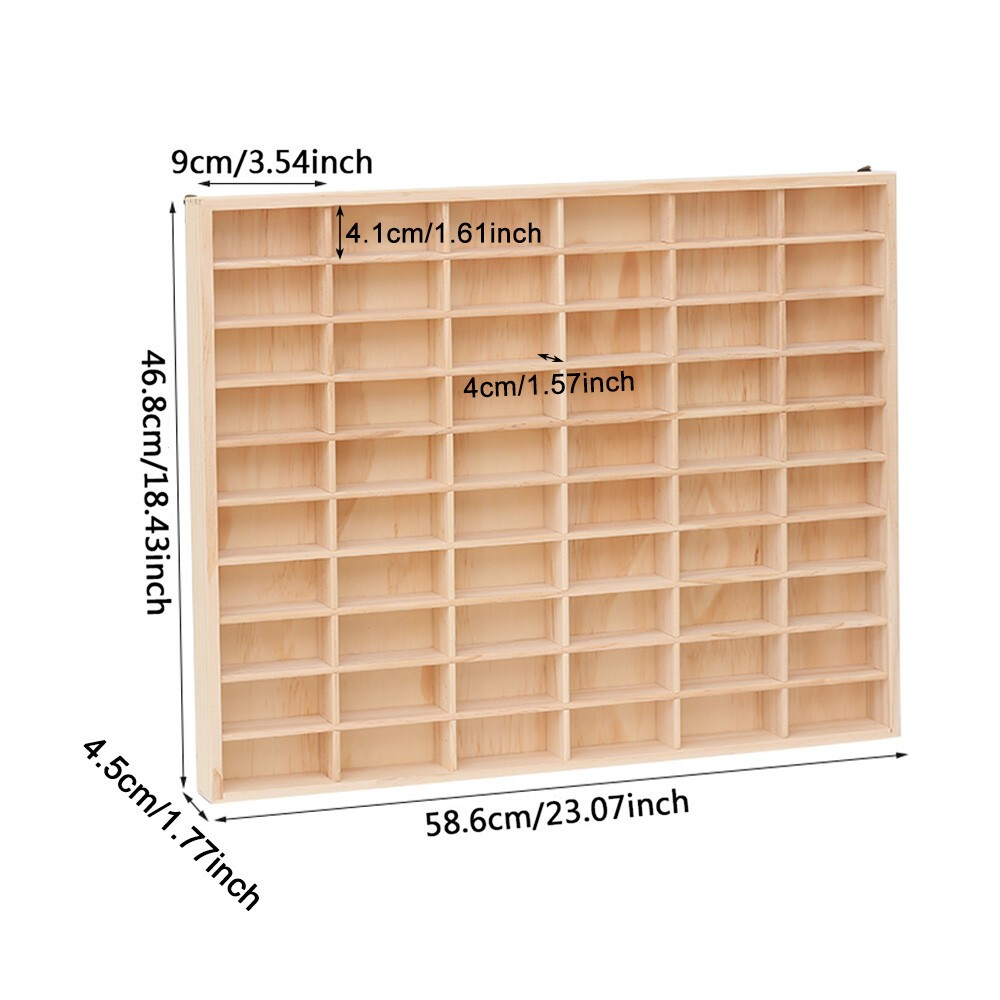 【Christmas Gift】60 Grids Wooden Display Case 1/64 Hot Car Models Diecast