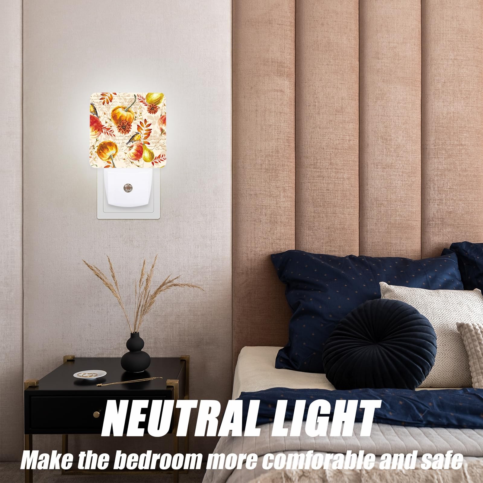 Autumn Pumpkins Night Light,Thanksgiving Fall Nightlight Plug into Wall,LED L...