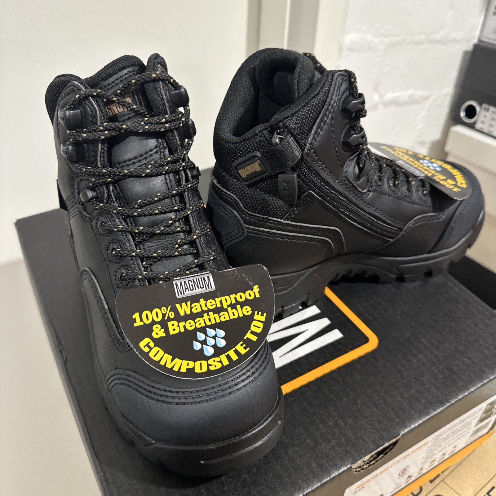 US 5 / EU35 - MAGNUM Precision Max SZ CT WPI Workboot (BLACK)