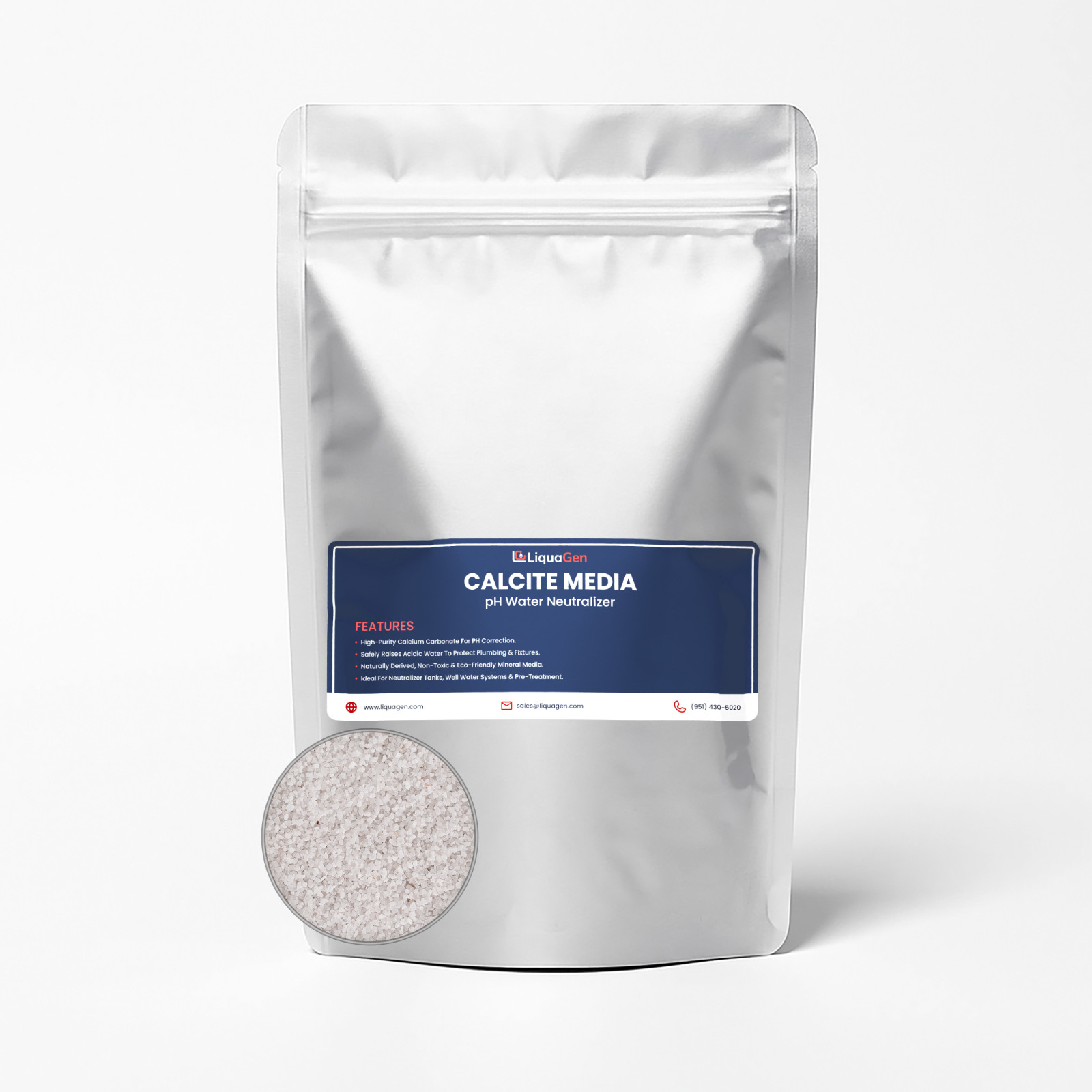 LiquaGen Calcite pH Neutralizer Media for Well Water Systems – Acid Neutralizing