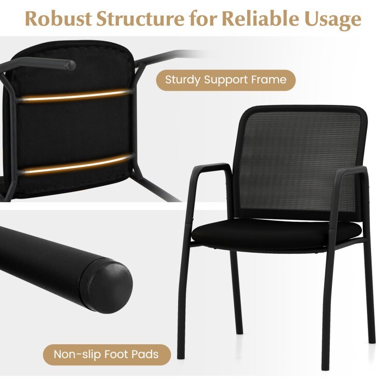 Set of2 Office Desk Chair Guest Waiting Room Reception w/Ergonomic Mesh Backrest