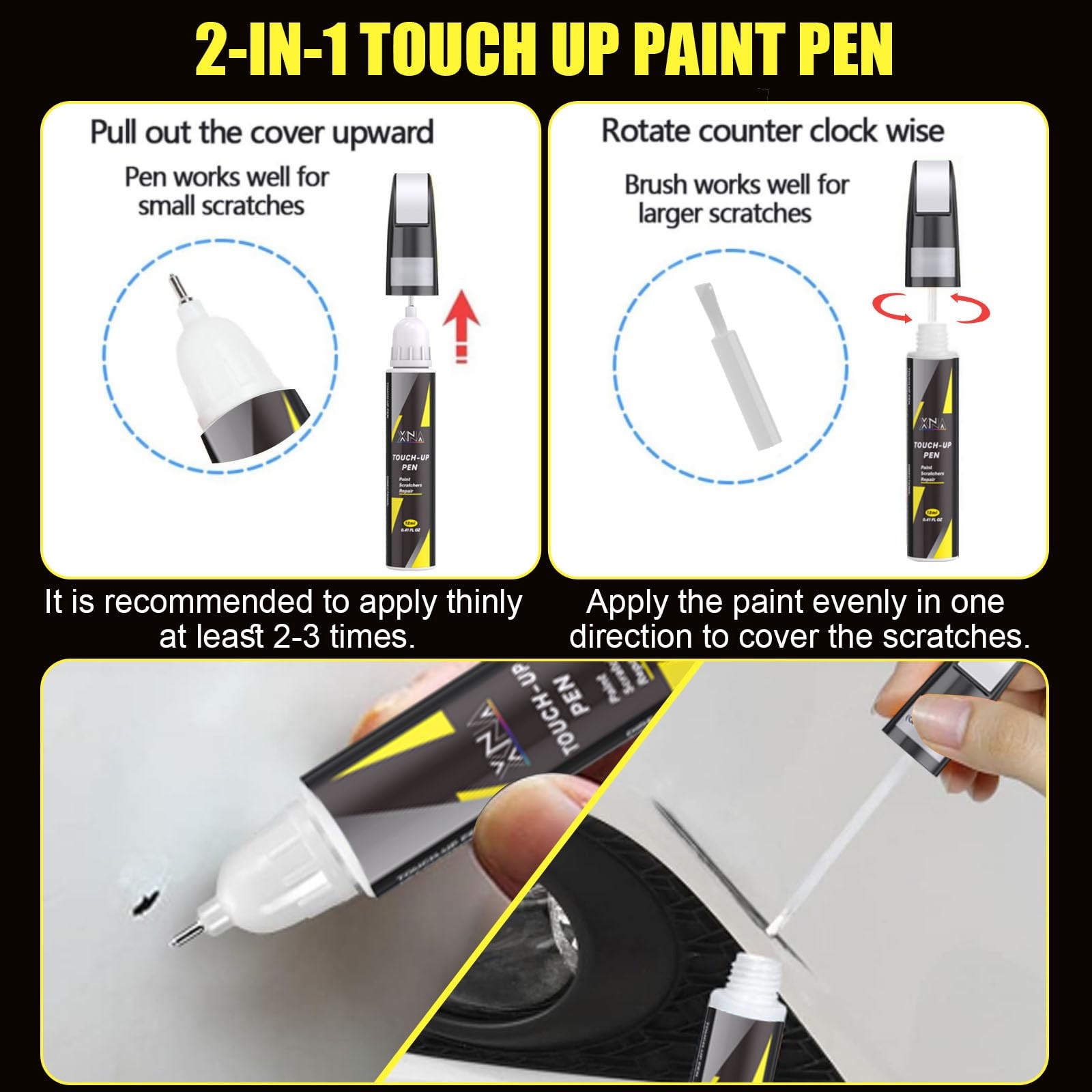 Platinum White Pearl(NH-883P) for Honda Touch Up Paint, Car Scratch Remover f...