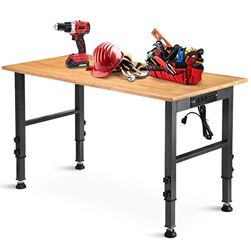 OLBRUS 48in Adjustable Workbench with Power Outlet 2000lbs