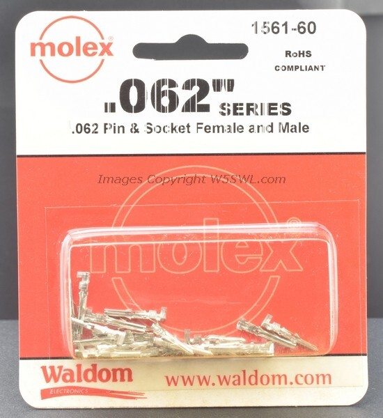 Molex Waldom 1561-60 .062"  18-24 AWG  Pin & Socket Female Male
