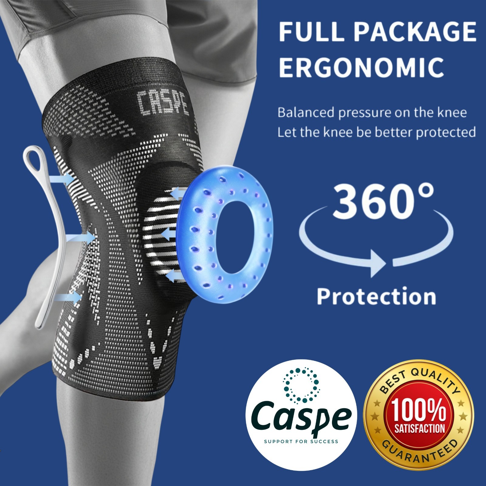 Knee Brace Compression Sleeve Support Joint Pain Arthritis Relief For Sport Gym