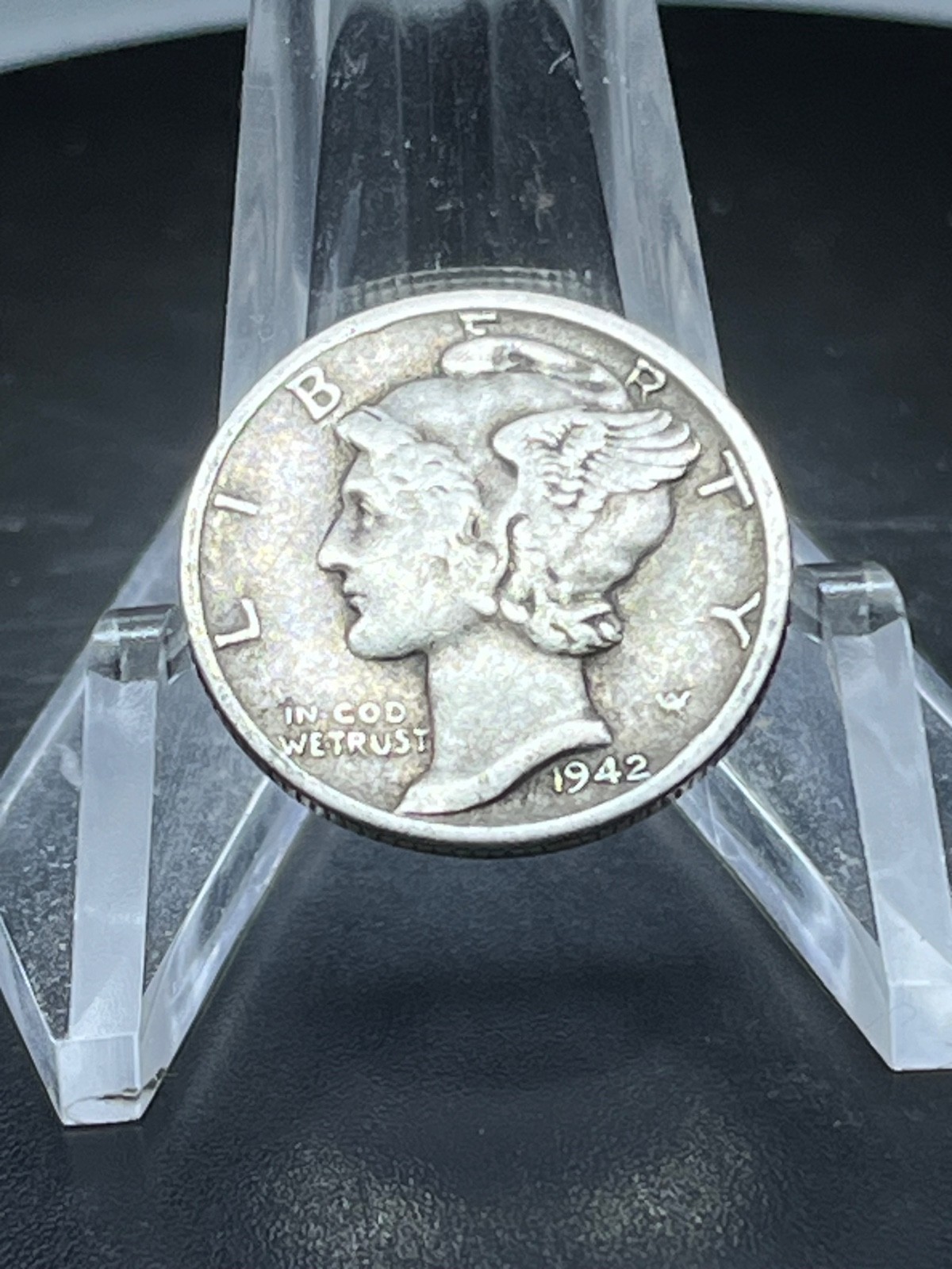 1942 D Mercury Dime - Circulated Fine - 90% Silver As Shown # RS57