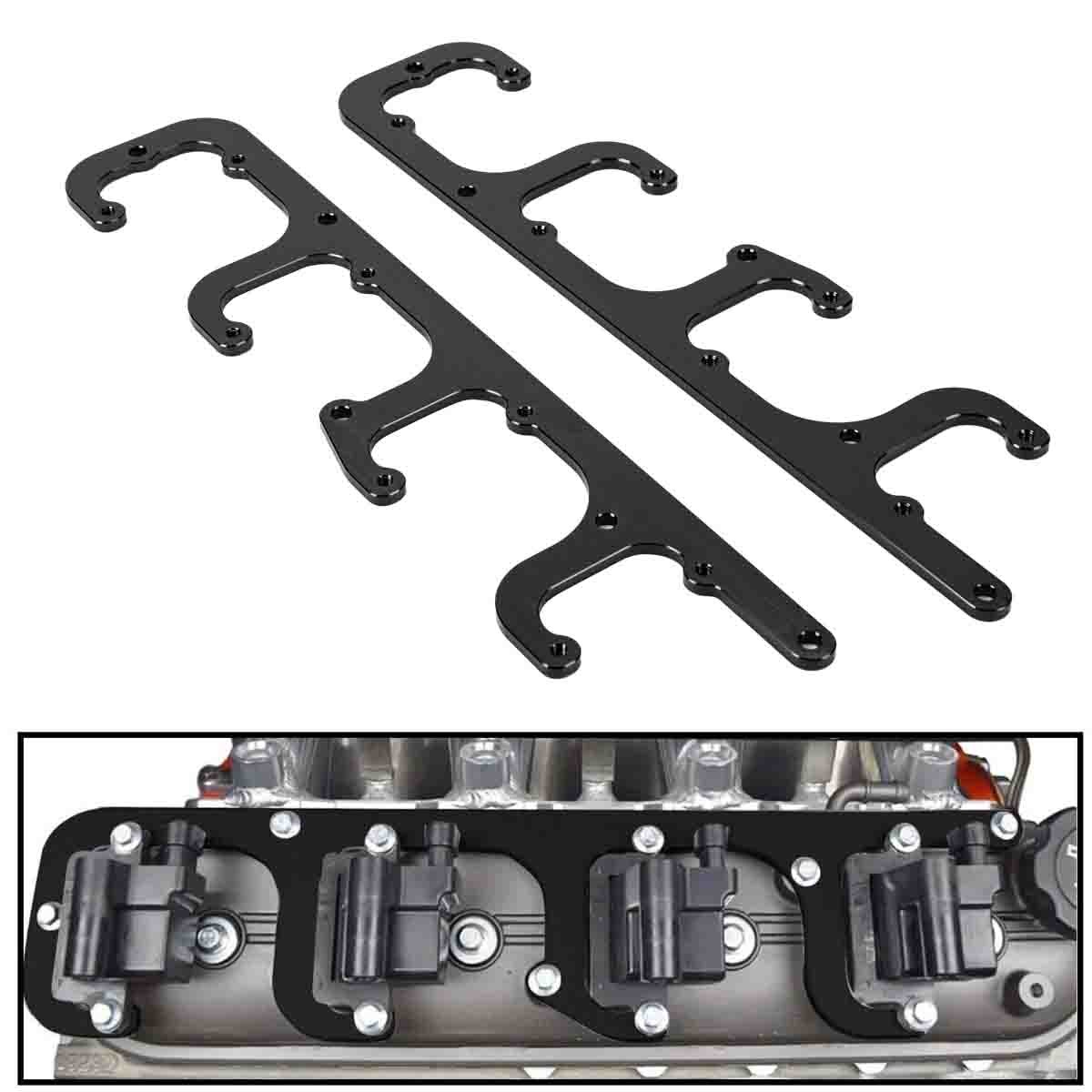 Black LS Aluminum Coil Brackets for D581 Square Coils 4.8 5.3 5.7 6.0 6.2 LS1 CL