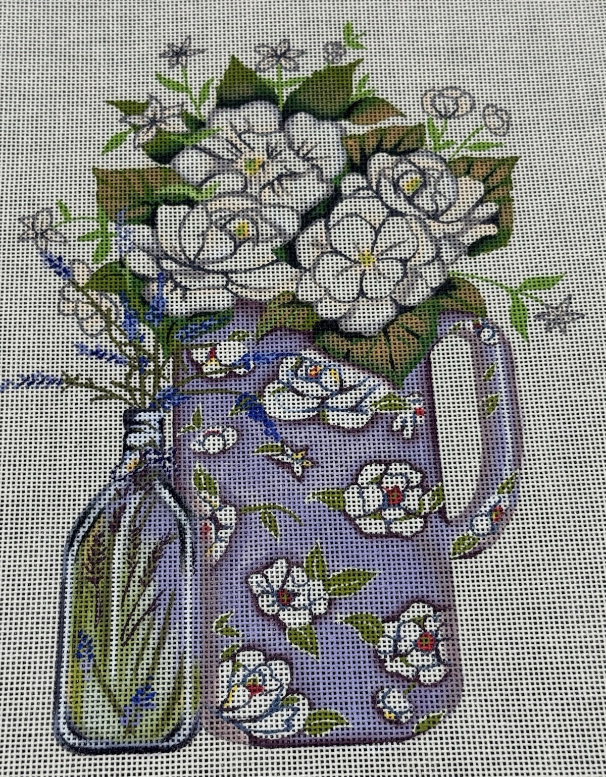 Mary Lake Thompson Flower Vase Hand Painted Needlepoint Canvas